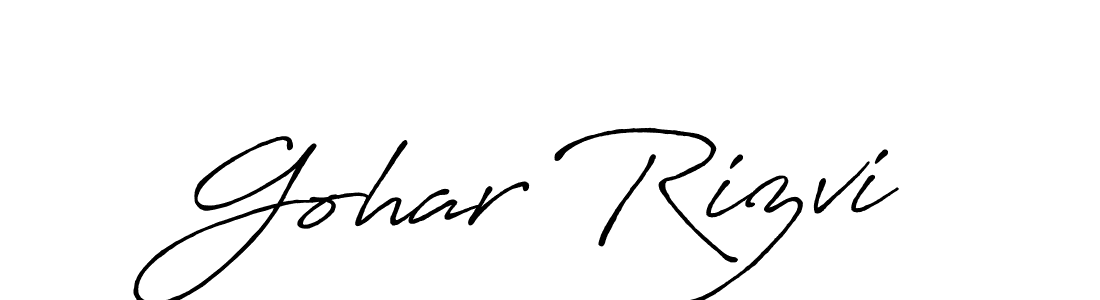 You should practise on your own different ways (Antro_Vectra_Bolder) to write your name (Gohar Rizvi) in signature. don't let someone else do it for you. Gohar Rizvi signature style 7 images and pictures png