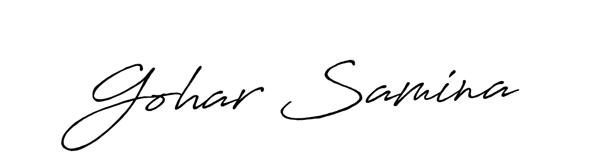 You can use this online signature creator to create a handwritten signature for the name Gohar Samina. This is the best online autograph maker. Gohar Samina signature style 7 images and pictures png