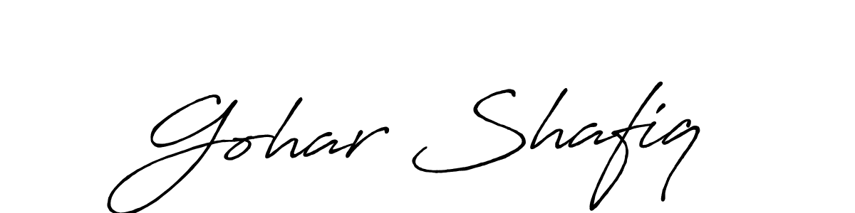 Make a beautiful signature design for name Gohar Shafiq. With this signature (Antro_Vectra_Bolder) style, you can create a handwritten signature for free. Gohar Shafiq signature style 7 images and pictures png