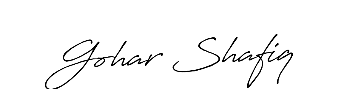 How to make Gohar Shafiq signature? Antro_Vectra_Bolder is a professional autograph style. Create handwritten signature for Gohar Shafiq name. Gohar Shafiq signature style 7 images and pictures png