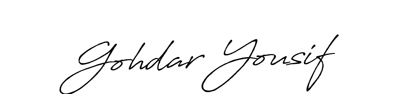 This is the best signature style for the Gohdar Yousif name. Also you like these signature font (Antro_Vectra_Bolder). Mix name signature. Gohdar Yousif signature style 7 images and pictures png