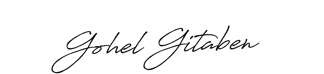 Use a signature maker to create a handwritten signature online. With this signature software, you can design (Antro_Vectra_Bolder) your own signature for name Gohel Gitaben. Gohel Gitaben signature style 7 images and pictures png