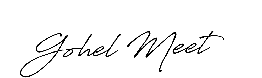 Also we have Gohel Meet name is the best signature style. Create professional handwritten signature collection using Antro_Vectra_Bolder autograph style. Gohel Meet signature style 7 images and pictures png