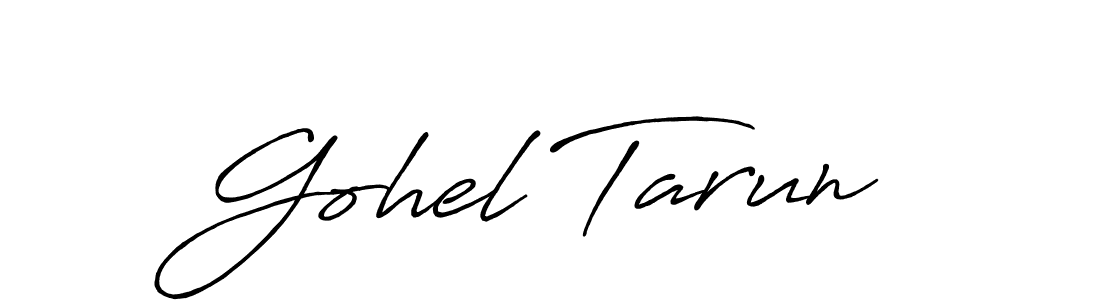 Gohel Tarun stylish signature style. Best Handwritten Sign (Antro_Vectra_Bolder) for my name. Handwritten Signature Collection Ideas for my name Gohel Tarun. Gohel Tarun signature style 7 images and pictures png