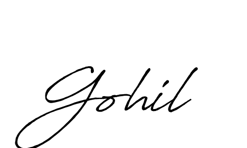 Gohil stylish signature style. Best Handwritten Sign (Antro_Vectra_Bolder) for my name. Handwritten Signature Collection Ideas for my name Gohil. Gohil signature style 7 images and pictures png