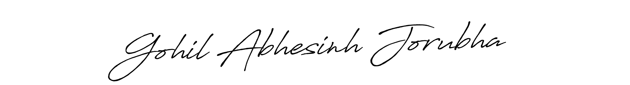 The best way (Antro_Vectra_Bolder) to make a short signature is to pick only two or three words in your name. The name Gohil Abhesinh Jorubha include a total of six letters. For converting this name. Gohil Abhesinh Jorubha signature style 7 images and pictures png