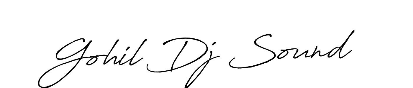 How to make Gohil Dj Sound name signature. Use Antro_Vectra_Bolder style for creating short signs online. This is the latest handwritten sign. Gohil Dj Sound signature style 7 images and pictures png