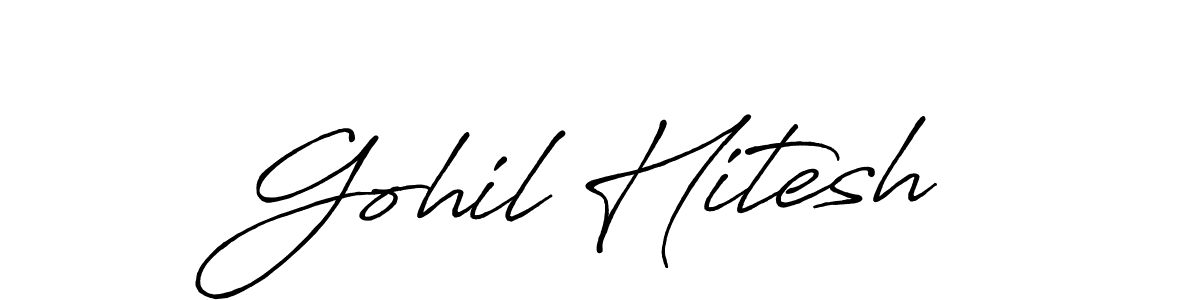 The best way (Antro_Vectra_Bolder) to make a short signature is to pick only two or three words in your name. The name Gohil Hitesh include a total of six letters. For converting this name. Gohil Hitesh signature style 7 images and pictures png