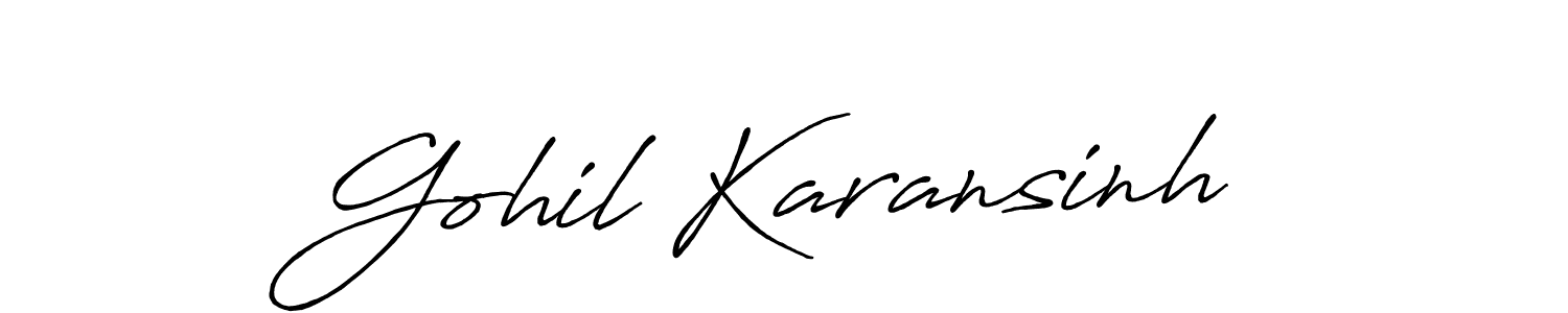 Design your own signature with our free online signature maker. With this signature software, you can create a handwritten (Antro_Vectra_Bolder) signature for name Gohil Karansinh. Gohil Karansinh signature style 7 images and pictures png