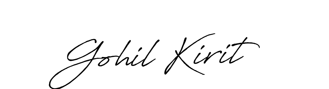 Similarly Antro_Vectra_Bolder is the best handwritten signature design. Signature creator online .You can use it as an online autograph creator for name Gohil Kirit. Gohil Kirit signature style 7 images and pictures png