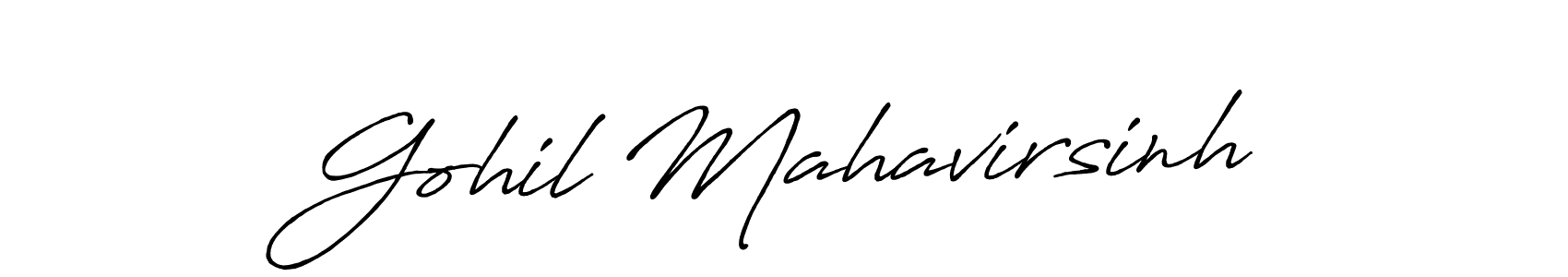 Design your own signature with our free online signature maker. With this signature software, you can create a handwritten (Antro_Vectra_Bolder) signature for name Gohil Mahavirsinh. Gohil Mahavirsinh signature style 7 images and pictures png