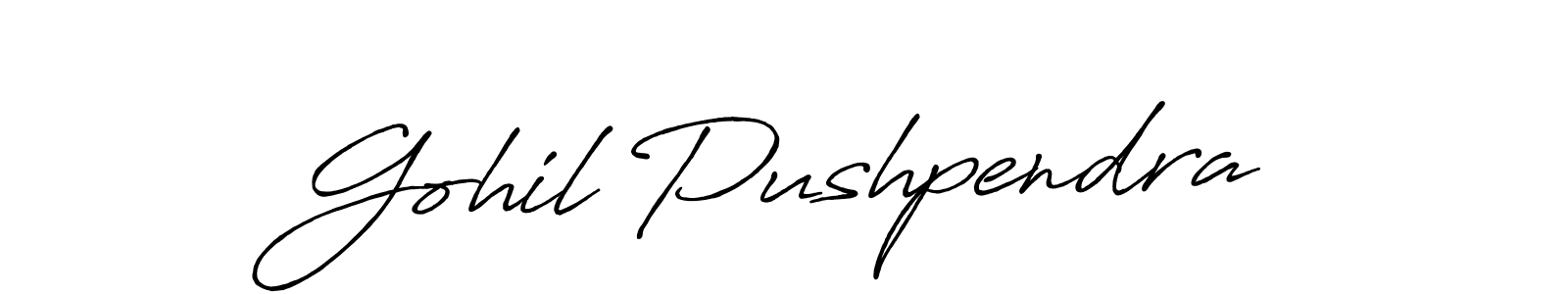 Gohil Pushpendra stylish signature style. Best Handwritten Sign (Antro_Vectra_Bolder) for my name. Handwritten Signature Collection Ideas for my name Gohil Pushpendra. Gohil Pushpendra signature style 7 images and pictures png
