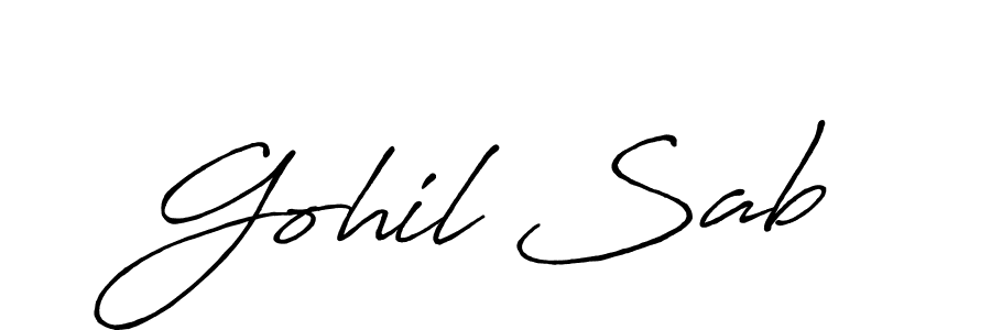 Make a beautiful signature design for name Gohil Sab. With this signature (Antro_Vectra_Bolder) style, you can create a handwritten signature for free. Gohil Sab signature style 7 images and pictures png