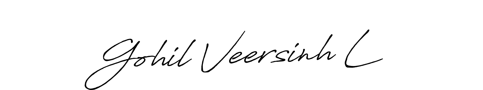 Make a beautiful signature design for name Gohil Veersinh L. With this signature (Antro_Vectra_Bolder) style, you can create a handwritten signature for free. Gohil Veersinh L signature style 7 images and pictures png
