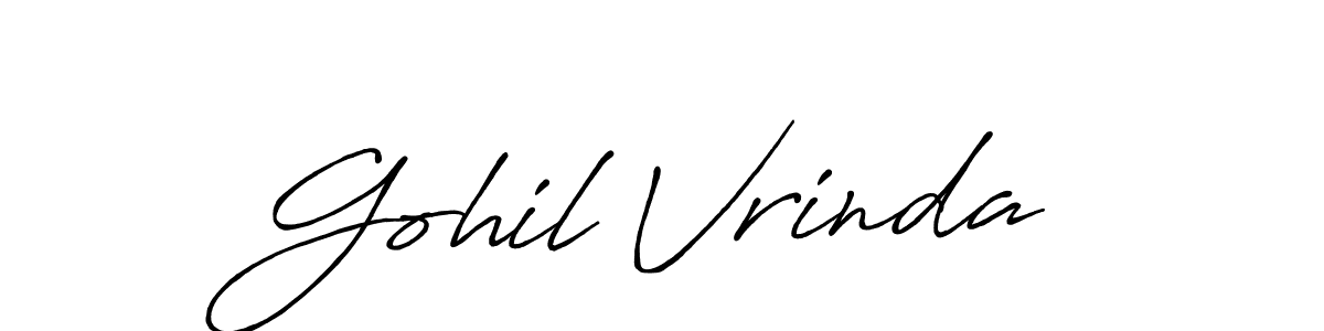 Design your own signature with our free online signature maker. With this signature software, you can create a handwritten (Antro_Vectra_Bolder) signature for name Gohil Vrinda. Gohil Vrinda signature style 7 images and pictures png