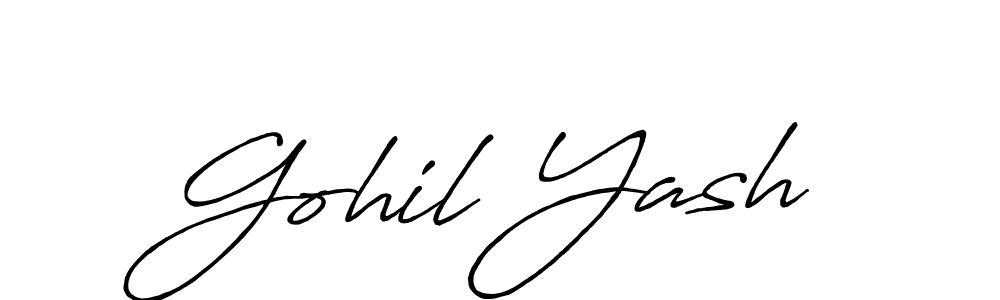 Gohil Yash stylish signature style. Best Handwritten Sign (Antro_Vectra_Bolder) for my name. Handwritten Signature Collection Ideas for my name Gohil Yash. Gohil Yash signature style 7 images and pictures png