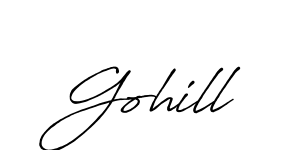 How to make Gohill name signature. Use Antro_Vectra_Bolder style for creating short signs online. This is the latest handwritten sign. Gohill signature style 7 images and pictures png