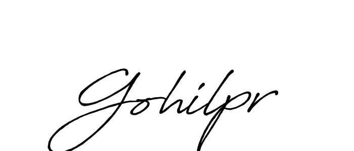 if you are searching for the best signature style for your name Gohilpr. so please give up your signature search. here we have designed multiple signature styles  using Antro_Vectra_Bolder. Gohilpr signature style 7 images and pictures png