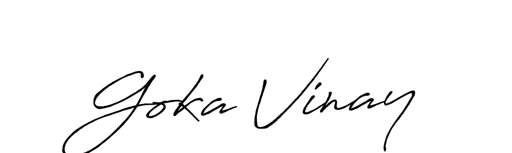 Make a beautiful signature design for name Goka Vinay. Use this online signature maker to create a handwritten signature for free. Goka Vinay signature style 7 images and pictures png