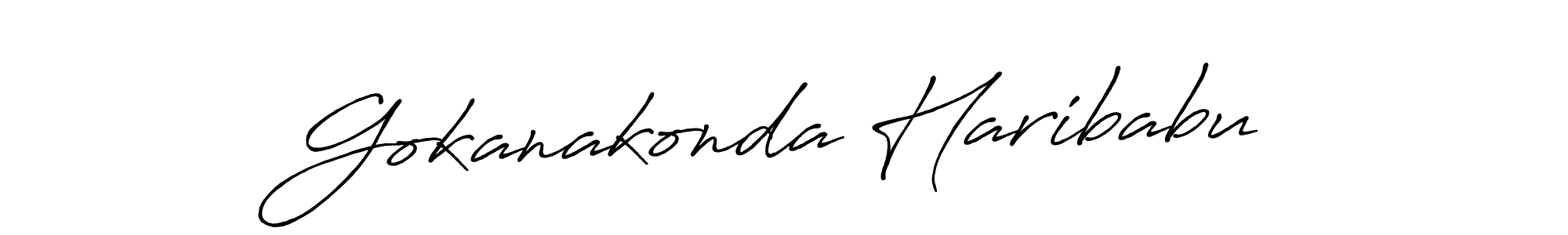 How to make Gokanakonda Haribabu name signature. Use Antro_Vectra_Bolder style for creating short signs online. This is the latest handwritten sign. Gokanakonda Haribabu signature style 7 images and pictures png