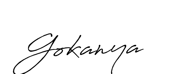 How to make Gokanya name signature. Use Antro_Vectra_Bolder style for creating short signs online. This is the latest handwritten sign. Gokanya signature style 7 images and pictures png