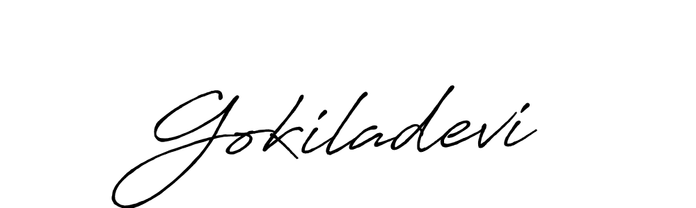 Use a signature maker to create a handwritten signature online. With this signature software, you can design (Antro_Vectra_Bolder) your own signature for name Gokiladevi. Gokiladevi signature style 7 images and pictures png