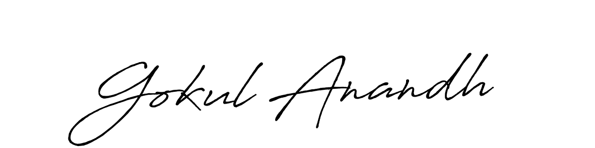 Design your own signature with our free online signature maker. With this signature software, you can create a handwritten (Antro_Vectra_Bolder) signature for name Gokul Anandh. Gokul Anandh signature style 7 images and pictures png