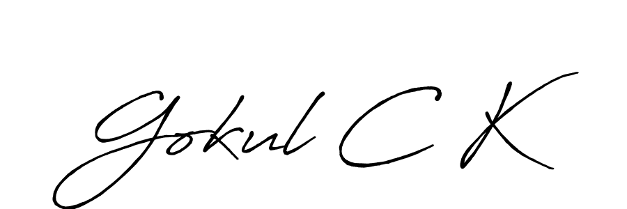 Antro_Vectra_Bolder is a professional signature style that is perfect for those who want to add a touch of class to their signature. It is also a great choice for those who want to make their signature more unique. Get Gokul C K name to fancy signature for free. Gokul C K signature style 7 images and pictures png