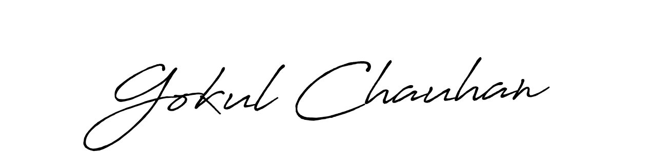 Gokul Chauhan stylish signature style. Best Handwritten Sign (Antro_Vectra_Bolder) for my name. Handwritten Signature Collection Ideas for my name Gokul Chauhan. Gokul Chauhan signature style 7 images and pictures png