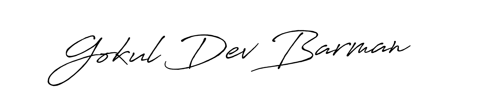 Make a beautiful signature design for name Gokul Dev Barman. With this signature (Antro_Vectra_Bolder) style, you can create a handwritten signature for free. Gokul Dev Barman signature style 7 images and pictures png