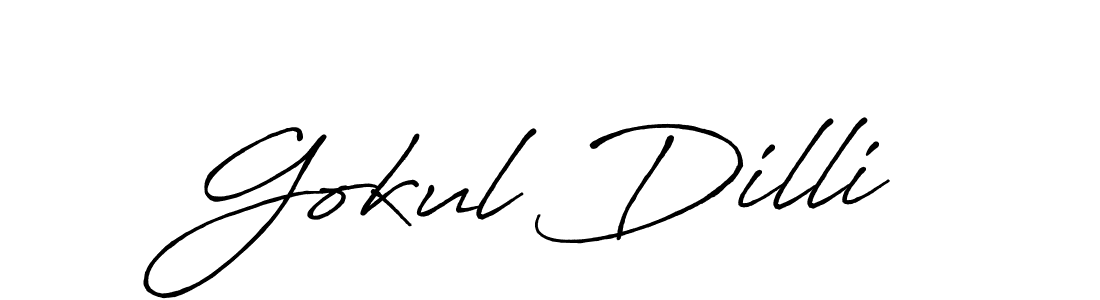 Gokul Dilli stylish signature style. Best Handwritten Sign (Antro_Vectra_Bolder) for my name. Handwritten Signature Collection Ideas for my name Gokul Dilli. Gokul Dilli signature style 7 images and pictures png