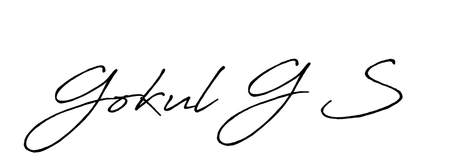 Gokul G S stylish signature style. Best Handwritten Sign (Antro_Vectra_Bolder) for my name. Handwritten Signature Collection Ideas for my name Gokul G S. Gokul G S signature style 7 images and pictures png