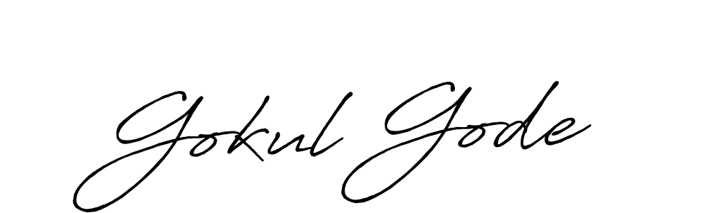 Gokul Gode stylish signature style. Best Handwritten Sign (Antro_Vectra_Bolder) for my name. Handwritten Signature Collection Ideas for my name Gokul Gode. Gokul Gode signature style 7 images and pictures png