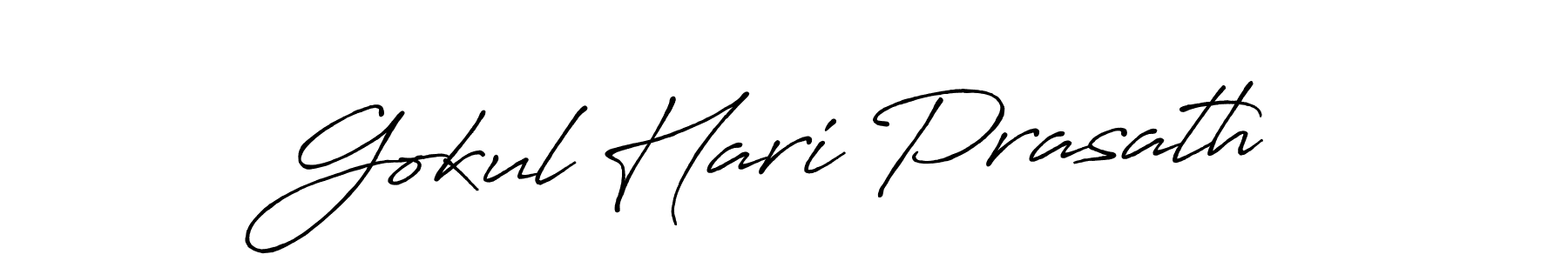 Make a beautiful signature design for name Gokul Hari Prasath. With this signature (Antro_Vectra_Bolder) style, you can create a handwritten signature for free. Gokul Hari Prasath signature style 7 images and pictures png