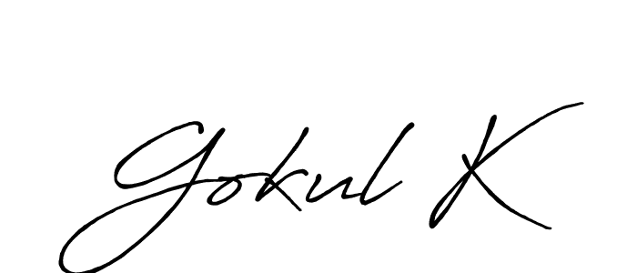 You should practise on your own different ways (Antro_Vectra_Bolder) to write your name (Gokul K) in signature. don't let someone else do it for you. Gokul K signature style 7 images and pictures png