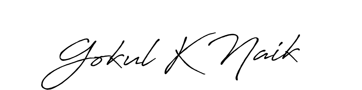 if you are searching for the best signature style for your name Gokul K Naik. so please give up your signature search. here we have designed multiple signature styles  using Antro_Vectra_Bolder. Gokul K Naik signature style 7 images and pictures png