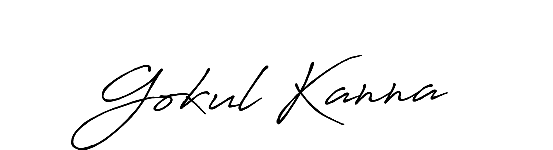 Create a beautiful signature design for name Gokul Kanna. With this signature (Antro_Vectra_Bolder) fonts, you can make a handwritten signature for free. Gokul Kanna signature style 7 images and pictures png