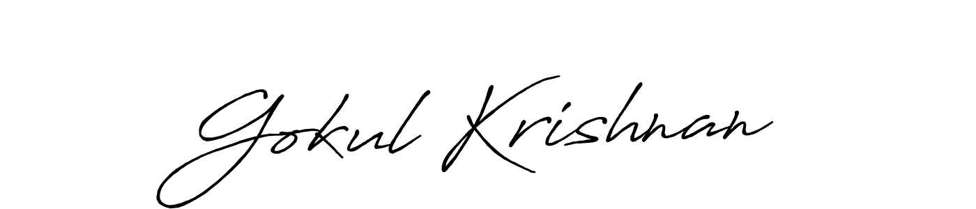 Make a beautiful signature design for name Gokul Krishnan. With this signature (Antro_Vectra_Bolder) style, you can create a handwritten signature for free. Gokul Krishnan signature style 7 images and pictures png