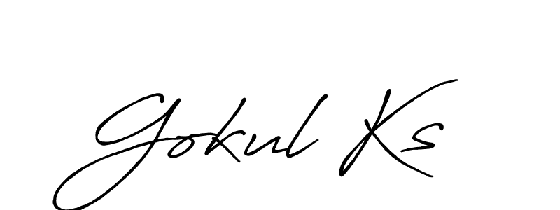 Make a beautiful signature design for name Gokul Ks. With this signature (Antro_Vectra_Bolder) style, you can create a handwritten signature for free. Gokul Ks signature style 7 images and pictures png