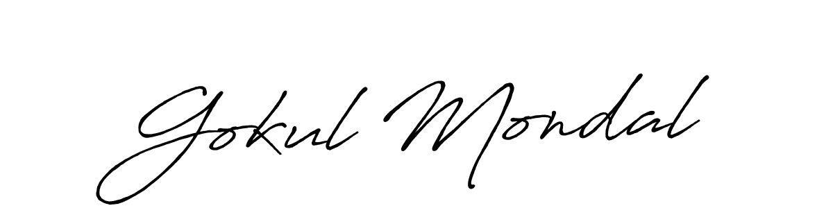 Create a beautiful signature design for name Gokul Mondal. With this signature (Antro_Vectra_Bolder) fonts, you can make a handwritten signature for free. Gokul Mondal signature style 7 images and pictures png