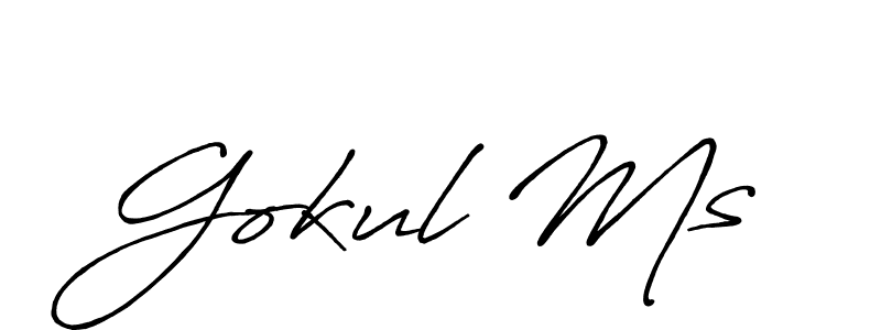 Make a beautiful signature design for name Gokul Ms. Use this online signature maker to create a handwritten signature for free. Gokul Ms signature style 7 images and pictures png