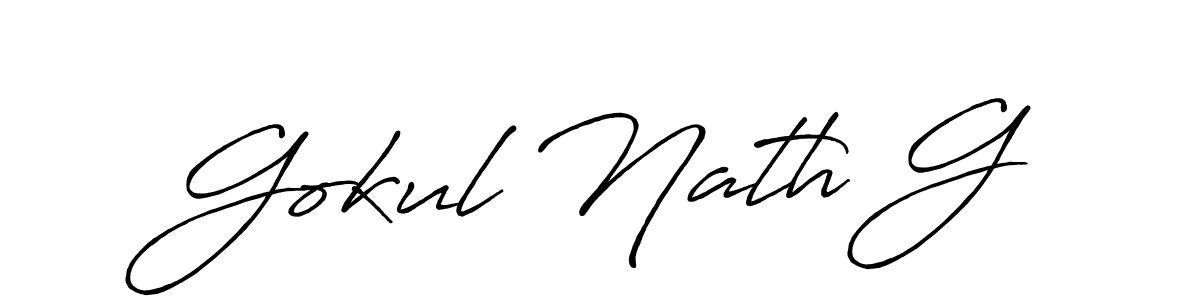 Make a beautiful signature design for name Gokul Nath G. With this signature (Antro_Vectra_Bolder) style, you can create a handwritten signature for free. Gokul Nath G signature style 7 images and pictures png