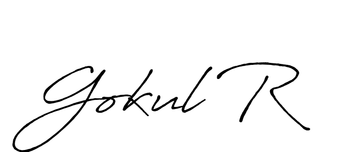 Make a beautiful signature design for name Gokul R. With this signature (Antro_Vectra_Bolder) style, you can create a handwritten signature for free. Gokul R signature style 7 images and pictures png