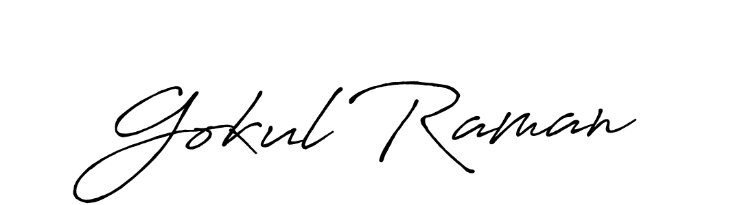 How to make Gokul Raman signature? Antro_Vectra_Bolder is a professional autograph style. Create handwritten signature for Gokul Raman name. Gokul Raman signature style 7 images and pictures png