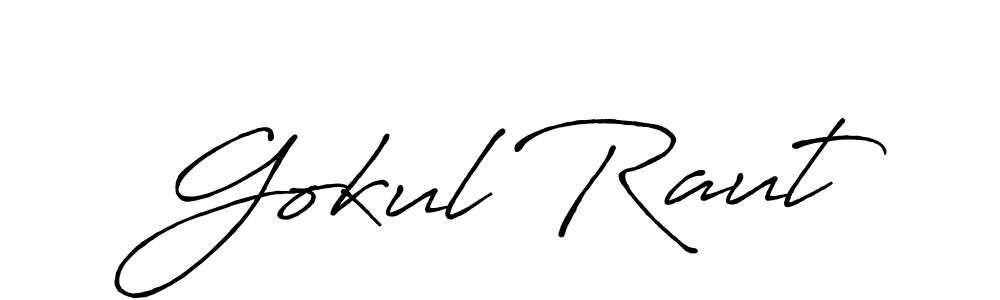Make a beautiful signature design for name Gokul Raut. With this signature (Antro_Vectra_Bolder) style, you can create a handwritten signature for free. Gokul Raut signature style 7 images and pictures png