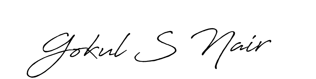 How to make Gokul S Nair signature? Antro_Vectra_Bolder is a professional autograph style. Create handwritten signature for Gokul S Nair name. Gokul S Nair signature style 7 images and pictures png