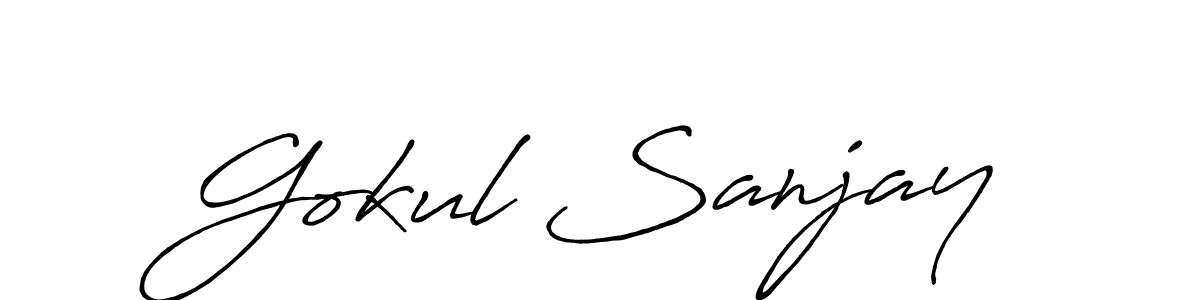 You should practise on your own different ways (Antro_Vectra_Bolder) to write your name (Gokul Sanjay) in signature. don't let someone else do it for you. Gokul Sanjay signature style 7 images and pictures png