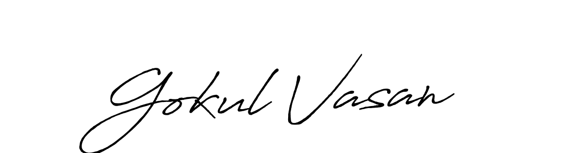 Make a beautiful signature design for name Gokul Vasan. With this signature (Antro_Vectra_Bolder) style, you can create a handwritten signature for free. Gokul Vasan signature style 7 images and pictures png