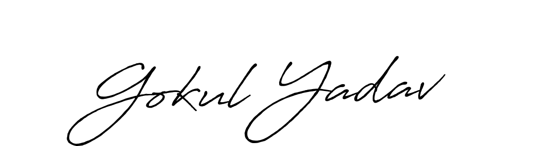 Use a signature maker to create a handwritten signature online. With this signature software, you can design (Antro_Vectra_Bolder) your own signature for name Gokul Yadav. Gokul Yadav signature style 7 images and pictures png