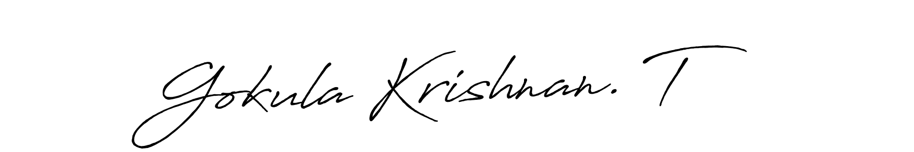 Create a beautiful signature design for name Gokula Krishnan. T. With this signature (Antro_Vectra_Bolder) fonts, you can make a handwritten signature for free. Gokula Krishnan. T signature style 7 images and pictures png